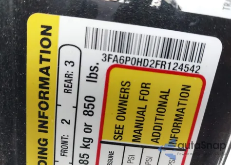 2015 Ford Fusion Se from USA, damaged, VIN 3FA6P0HD2FR124542